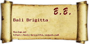 Bali Brigitta névjegykártya